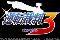 Gyakuten Saiban 3 Title Screen